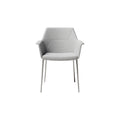 Modern Minimalist Gray Upholstered Chair with Metal Legs
