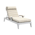 Adjustable White Outdoor Lounge Chair with Cushioned Seating