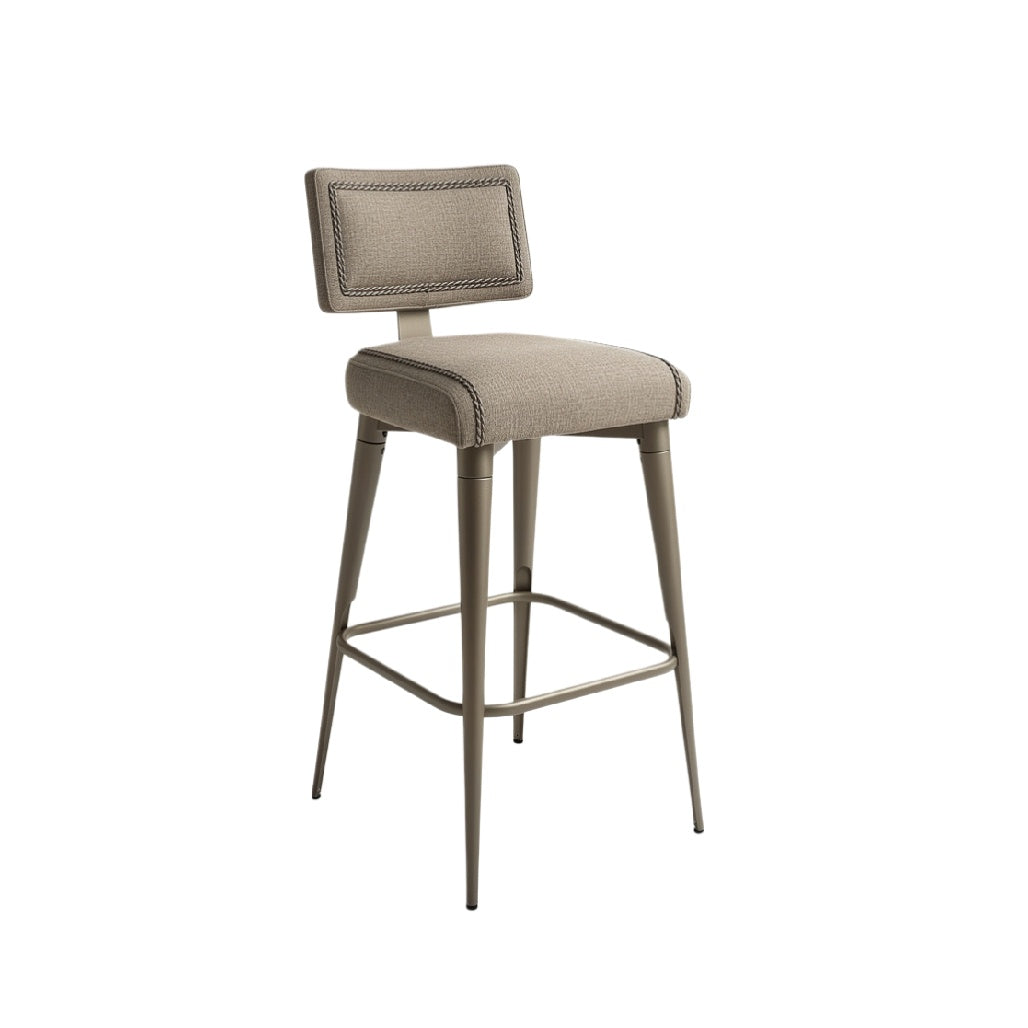 Modern Upholstered Bar Stool with Metallic Frame